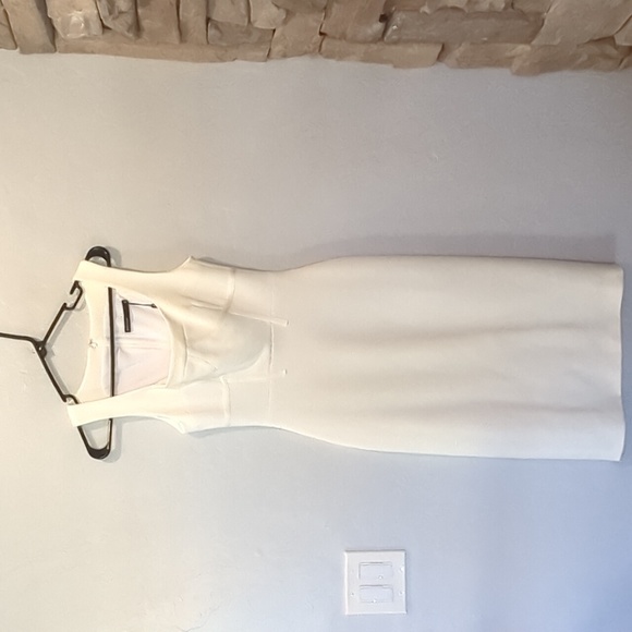 NWT KAREN MILLEN ITALIAN STRUCTURED WHITE DRESS - Picture 3 of 12